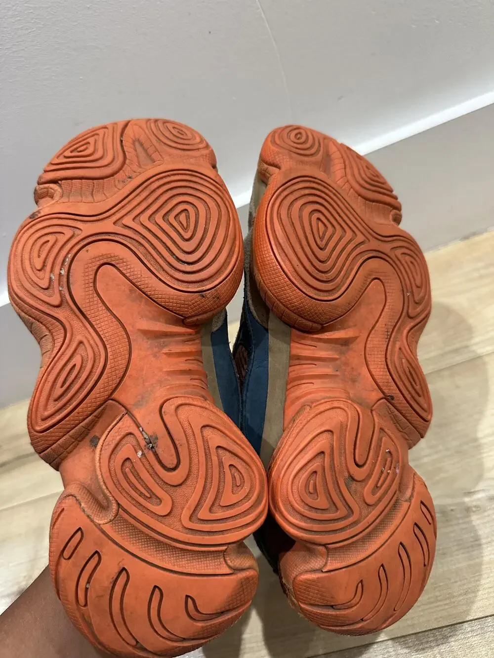 Adidas Yeezy 500 Shoes Mens Size 8.5 Brown Orange Blue Suede Mesh Chunky GZ5541